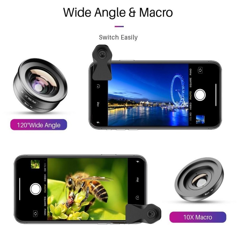 Kit 2 en 1 lente para smartphone