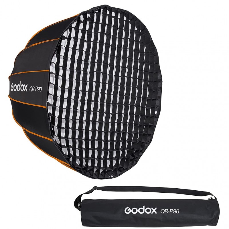 softbox parabolico godox QR-P90 con grid