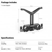 SmallRig BSL2681 15mm LWS Soporte Universal para Objetivo