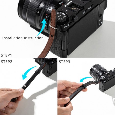 SmallRig 5208 Correa universal de cuero para el hombro de la cámara (negra)